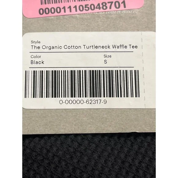 Everlane The Organic Cotton Turtleneck Waffle Tee in Black Small New Womens Top - Picture 8 of 10